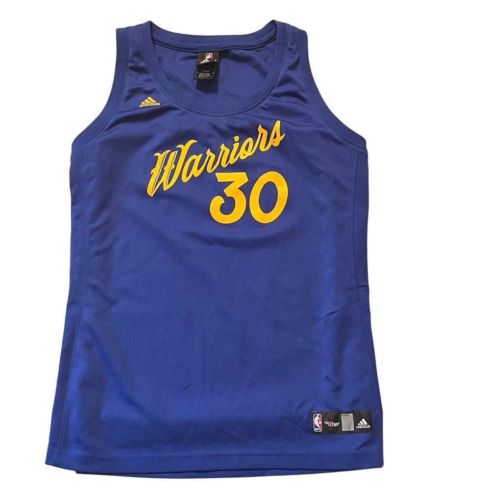 Adidas Golden State Warriors NBA 4 Her Curry Jersey Girl Youth XL Blue Excellent